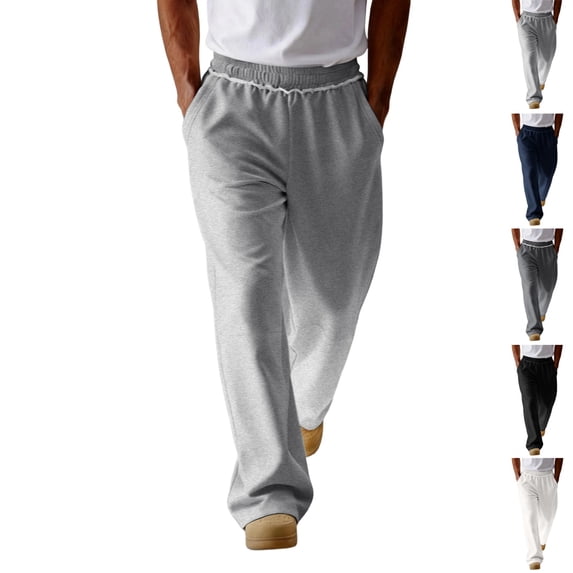 Zimjoy Mens Sweatpants Baggy Lightweight Elastic Waisted Jogger Pants Athletic Running Workout Gym Joggers, Light Gray 2XL