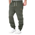 thumbnail image 1 of Zimjoy Mens Sweatpants Heavyweight Elastic Waist Sweatpants Drawstring Running Workout Jogger Pants Fall Winter Thick Joggers Trousers with Pockets, Army Green XL, 1 of 3