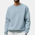 thumbnail image 1 of Zimjoy Mens Sweatshirt Casual Long Sleeve Mens Crewneck Sweatshirts Fashion Solid Plain Pullover Cotton Blend Warm Fall Clothes, Light Blue 3XL, 1 of 4