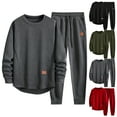 thumbnail image 1 of Zimjoy Mens Sweatsuit Gym Mens Track Suits 2 Piece Set Casual Loose Pullover Sweatshirt and Sweatpants Set Crewneck Fall Fleece Sportswear Tracksuits with Pockets, Dark Gray L, 1 of 5
