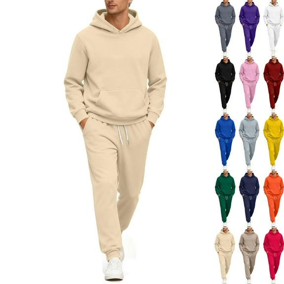 Zimjoy Mens Sweatsuit Sports Mens Track Suits 2 Piece Set Casual Hoodie and Sweatpants Set Autumn Jogging Suits Sets with Pockets, Complexion 2XL
