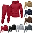 thumbnail image 1 of Zimjoy Mens Sweatsuits 2 Piece Set Workout Track Suits Mens Casual Hooded Sweatshirt and Sweatpant Autumn Outfits with Pockets, Red 3XL, 1 of 5