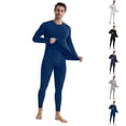 thumbnail image 1 of Zimjoy Mens Thermal Underwear Long Johns Thermal Set Fleece Base Layer Skiing Thermals Top and Bottom Sets for Cold Weather, Navy XL, 1 of 5