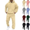 thumbnail image 1 of Zimjoy Mens Track Suits 2 Piece Set Athletic Sweat Suits Men Fall Hoodie and Sweatpants Set Casual Sweatpants Set with Pockets, Beige S, 1 of 9