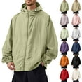 thumbnail image 1 of Zimjoy Mens Windbreaker Jacket UV 50+ Protection Lightweight Hooded Rain Jacket Casual Big and Tall Jackets with Pocket Fishing Hiking Coat, Light Green L, 1 of 5