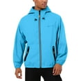 thumbnail image 1 of Zimjoy Mens Windbreaker Jacket Waterproof Lightweight Hooded Rain Coat Athletic Plus Size Full Zip Jackets with Pocket Fishing Hiking Clothing, Sky Blue L, 1 of 4