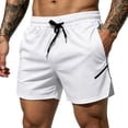 thumbnail image 1 of Zimjoy Mens Workout Shorts with Pocket 5" Lightweight Gym Running Shorts Linerless Bodybuilding Athletic Shorts White XL, 1 of 4