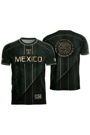 Mexico Jersey Shirts for Men Mexican Soccer Jerseys for Men Crew Neck Short Sleeve Athletic Soccer T Shirts Black XL
