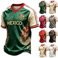 thumbnail image 1 of Zimjoy Mexico Soccer Jersey T-Shirt for Men 2026 World Soccer Game National Team 2D Graphic V Neck Short Sleeve Tee Beige M, 1 of 6