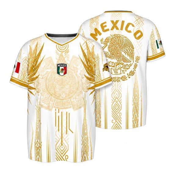 Zimjoy Mexico Soccer Jerseys Men Mexican Jersey Soccer Mexican Jerseys Crew Neck Short Sleeve Jersey De Mexico White XL