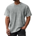 thumbnail image 1 of Zimjoy Oversized Tshirts for Men Casual Crewneck Mens Gray Tshirt Vintage Mens Washed Cotton T Shirts Loose Fit Short Sleeve Fashion Clothing, Light Gray S, 1 of 8