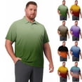 thumbnail image 1 of Zimjoy Polo Shirts for Men Big and Tall Quick Dry Loose Fit Gradient Short Sleeve Polo Shirt Golf Work Casual Athletic Top Green 8XL, 1 of 6