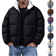 Zimjoy Puffer Jacket for Men Sherpa Lined Water Resistant Winter Coat ...
