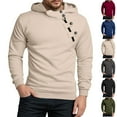 thumbnail image 1 of Zimjoy Quarter Zip Pullover Men Long Sleeve Hooded Bias Tape Zipper Pullover Mens Casual Mens Hoodie 1/4 Zip Sweatshirt Lightweight Fashion Clothes Men, Khaki L, 1 of 7