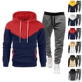 thumbnail image 1 of Zimjoy Red Sweatsuits for Men Set Gym Mens Track Suits 2 Piece Set Casual Sweatshirt and Sweatpants Set Autumn Winter Sweatpants Set with Pockets, Red 2XL, 1 of 4