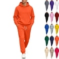 thumbnail image 1 of Zimjoy Red Sweatsuits for Men Set Gym Mens Track Suits 2 Piece Set Casual Hoodie and Sweatpants Set Fall Jogging Suit with Pockets, Saffron L, 1 of 6