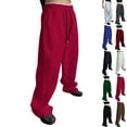thumbnail image 1 of Zimjoy Red Wide Leg Sweatpants Men Casual Elastic Waist Baggy Sweatpants Drawstring Fleece Sweatpant Loose Lightweight Joggers Gym Athletic Sweatpant, Red XL, 1 of 5