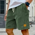 thumbnail image 1 of Zimjoy Summer Shorts for Men Causal Elastic Waist Big and Tall Corduroy Shorts Men 5" Textured Drawstring Beach Shorts Mens Retro Fit Lightweight Short with Pockets, Dark Green 3XL, 1 of 8