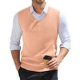 thumbnail image 1 of Zimjoy Sweater Vest Men Casual V-Neck Knit Sweater Vest Big and Tall Sleeveless Mens Sweaters Vintage Basic Spring Sweater Vests, Complexion M, 1 of 6
