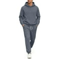 thumbnail image 1 of Zimjoy Sweatsuits for Men Sports Track Suits Mens Casual Sweatshirt and Sweatpants Set Fall Sportswear Tracksuits with Pockets, Dark Gray L, 1 of 5