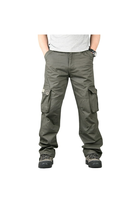Tactical Mens Pants Rip Stop Army Trousers Flex Lightweight Assault Work Pants Drawstring Hiking Trousers with Multi Pocket, Army Green 30