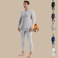thumbnail image 1 of Zimjoy Thermal Underwear Long Johns for Men Fleece Base Layer Thermals Top and Bottom Sets Skiing Thermal Underwear for Cold Weather, Light Gray L, 1 of 5