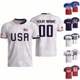 thumbnail image 1 of Zimjoy USA Soccer Jersey Men Custom Name Number Short Sleeve Personalized USA Jersey Shirts Patriotic Flag Football Fan Match Sports Shirt Beige XL, 1 of 4