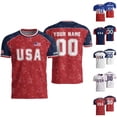 thumbnail image 1 of Zimjoy USA Soccer Jersey Men Custom Name Number Short Sleeve Personalized USA Jersey Shirts Patriotic Flag Football Fan Match Sports Shirt Red M, 1 of 4