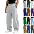 thumbnail image 1 of Zimjoy Wide Leg Sweatpants Men Baggy Fleece Loose Sweatpants with Pockets Drawstring Elastic Waist for Travel Running Athletic Light Gray L, 1 of 8
