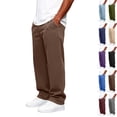thumbnail image 1 of Zimjoy Wide Leg Sweatpants for Men Drawstring Open Bottom Baggy Sweatpants Joggers Cotton Loose Lounge Sweat Pants with Pockets Brown L, 1 of 8