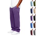 thumbnail image 1 of Zimjoy Wide Leg Sweatpants for Men Drawstring Open Bottom Baggy Sweatpants Joggers Cotton Loose Lounge Sweat Pants with Pockets Purple M, 1 of 6