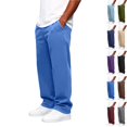 thumbnail image 1 of Zimjoy Wide Leg Sweatpants for Men Drawstring Open Bottom Baggy Sweatpants Joggers Cotton Loose Lounge Sweat Pants with Pockets Royal Blue 2XL, 1 of 1
