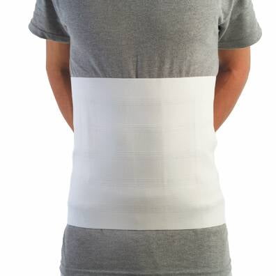 Zimmer Universal Abdominal Binder  12" Wide, One Size Fits Most (26"50" Waist), Hook & Loop Velfoam Closure, Elastic Post-Surgery & Post-Natal Compression Support Belt, Unisex Adult  White