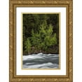 thumbnail image 1 of Zimmerman, Judith 23x32 Gold Ornate Wood Framed with Double Matting Museum Art Print Titled - Wyoming Budding trees-La Grange Cascade-Yellowstone National Park, 1 of 4