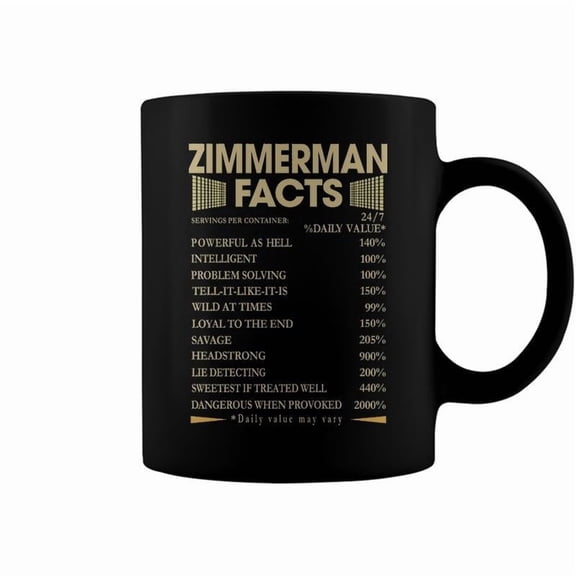 Zimmerman Name Gift Zimmerman Facts Coffee Mugs