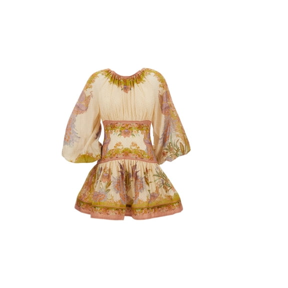 Zimmermann Beige Indra Cotton Silk Dress (Women's)