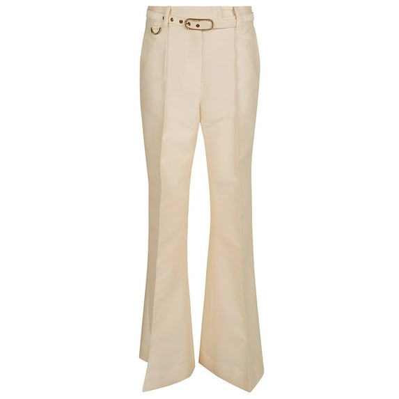 Zimmermann Women's Flared Leg Trousers Neutrals Sizes 000-7