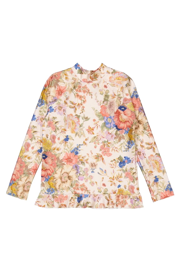 Girls August Frill Rashie Swim Top, Size 10Y