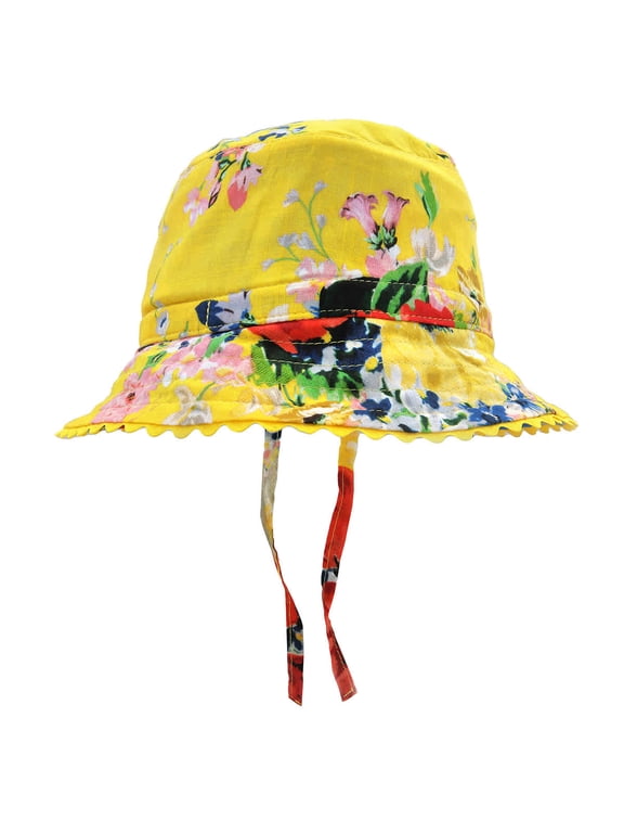Girls Floral Print Cotton Bucket Hat