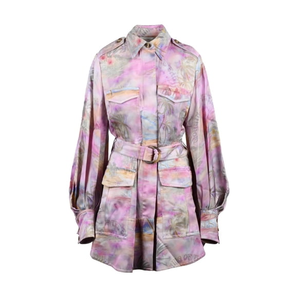 Zimmermann Pink Viscose Flared Sahariana Dress (Women's)