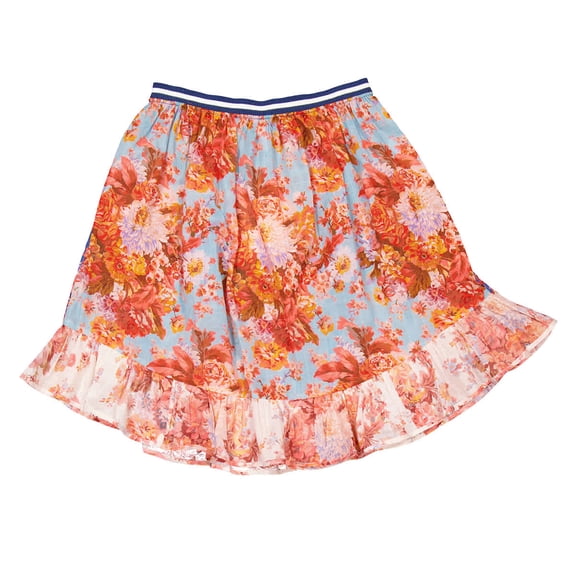 Zimmermann Spliced Floral-Print Ruffle-Detail Skirt, Brand Size 10Y