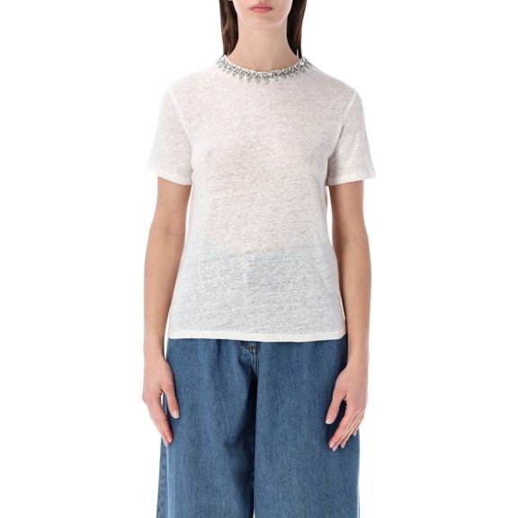Zimmermann Zimmermann Crystal Embellished Linen Top (Women's)