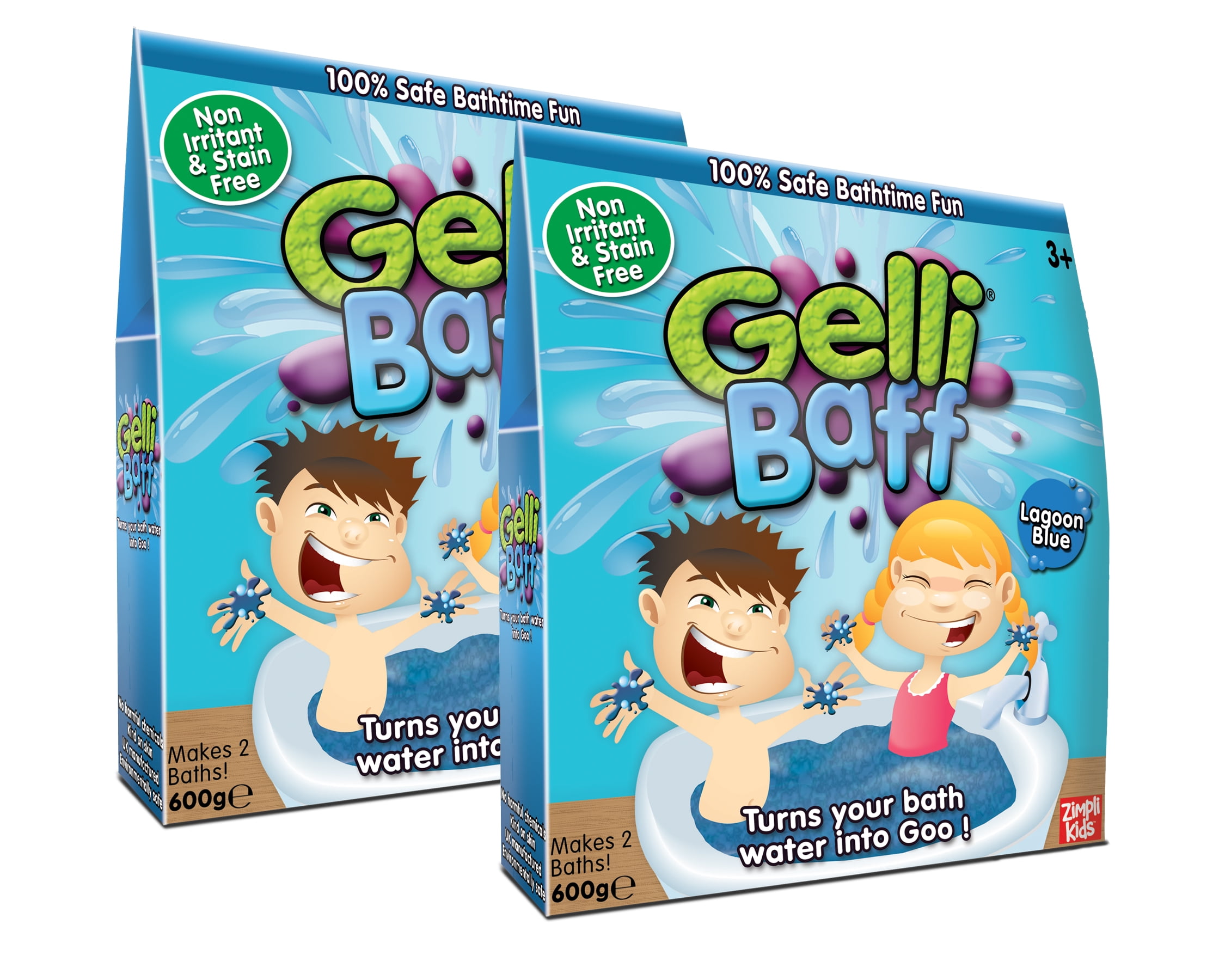 Zimpli Kids Blue Gel Bath Gelli Baff 4Use, (2) Boxes