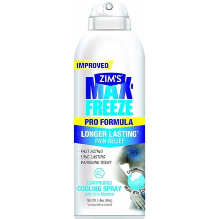 Zims Max-Freeze Continuous Spray Muscle Joint Pain Relief 3.4oz Each