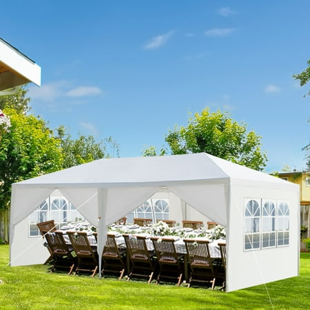 Zimtown 10'X20' Canopy Party Wedding Tent Event Canopies 6 Sidewalls Heavy Duty Pavilion Gazebo