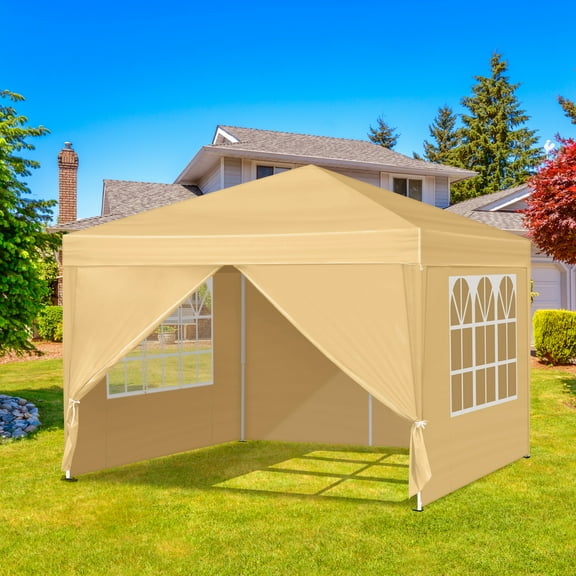 Zimtown 10' x 10' Pop up Canopy Tent Instant Folding Tent w/4 with Carry Bag Yellow