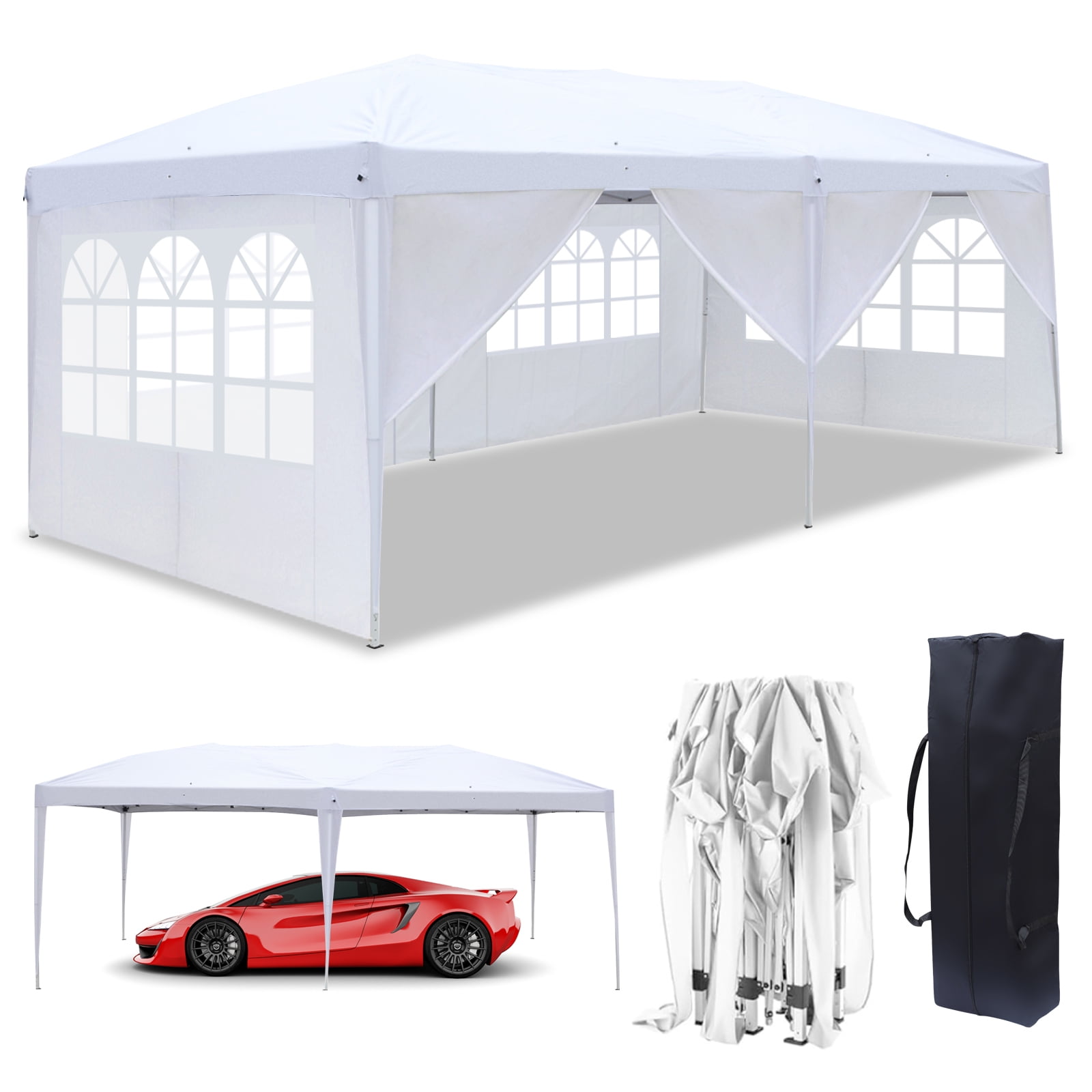 Zimtown 10'x20' Waterproof Pop Up Tent w/6 Sidewalls, Outdoor