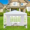 thumbnail image 1 of Zimtown 10'x10' Wedding Party Canopy Tent,3 Removable Sidewalls with Windows, Great for Outdoors, 1 of 8