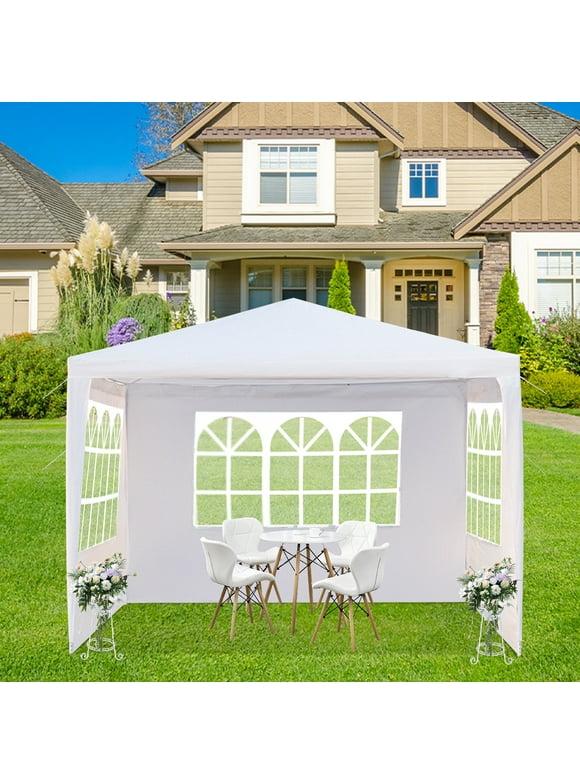 Zimtown 10'x10' Wedding Party Canopy Tent,3 Removable Sidewalls with Windows, Great for Outdoors
