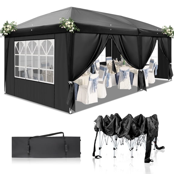 Zimtown 10'x20' Ez Pop up Folding Gazebo Beach Canopy Tent w/ Carry Bag